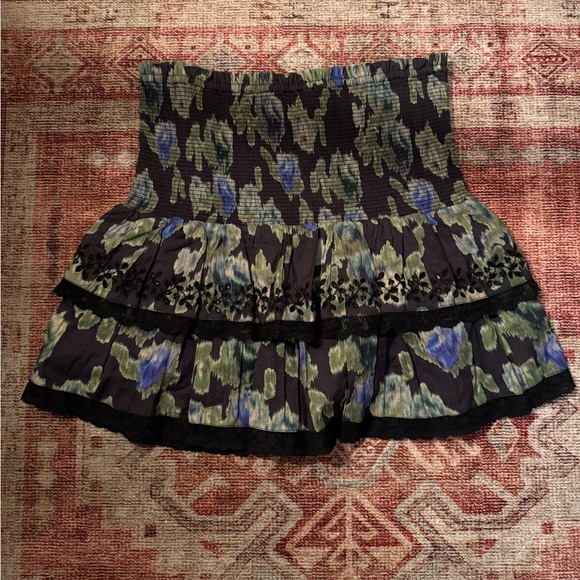 LoveShackFancy Walker Skirt in Deep Blue Trace - Picture 3 of 6